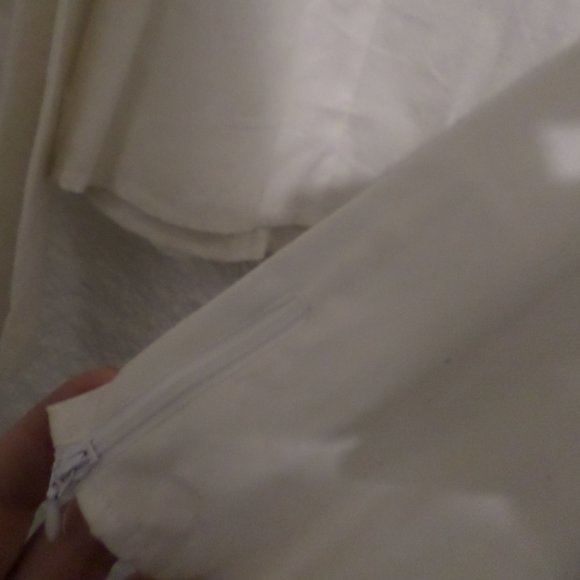 Anne Fontaine Cotton Mesh Ruffle Zip Up Shirt Sz L - Picture 4 of 5